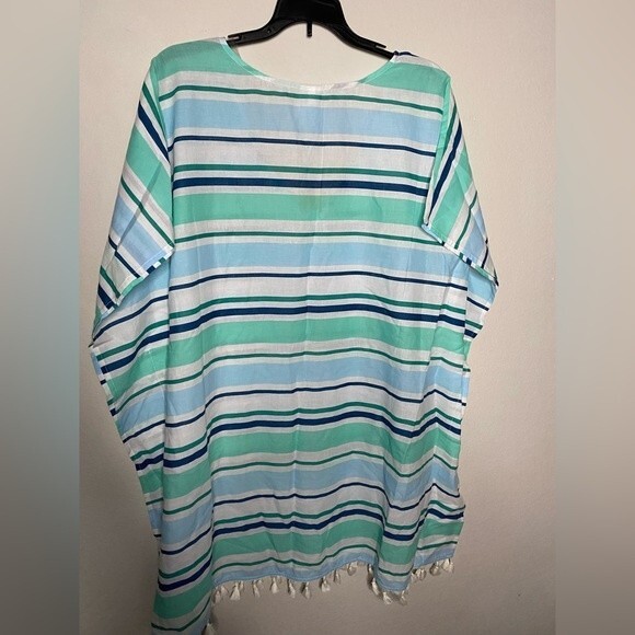 Kona Sol Women's V Neck Tunic Cover Up Blue Lightweight Size XL Extra Large - Picture 8 of 8